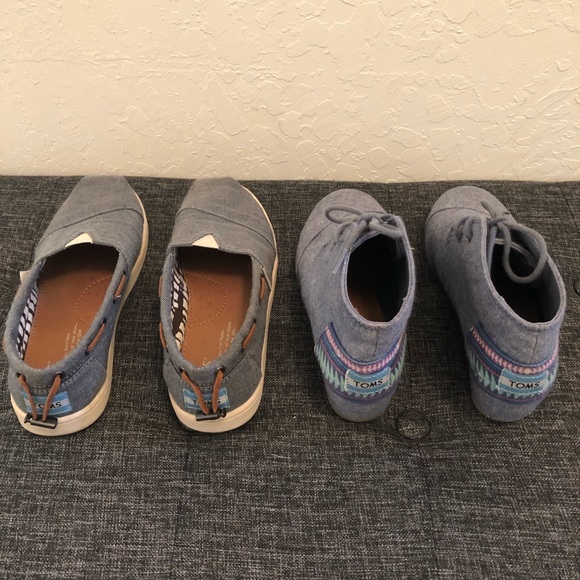 TWO Pairs of TOMS Denim Shoes: Bootie & Slip-On - Picture 3 of 8